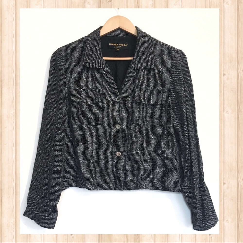 Donna Ricco vintage black and white blazer